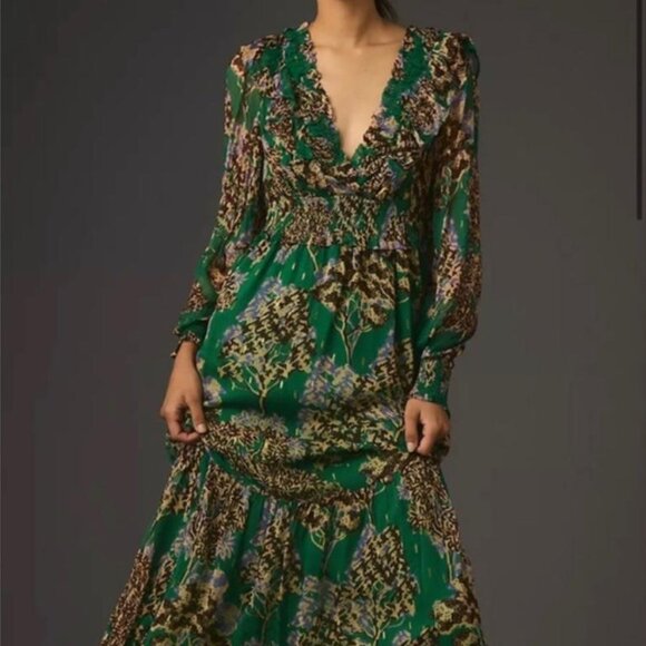 Anthropologie Dresses & Skirts - Odetta Ruffled V-Neck Dress